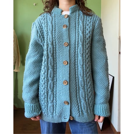 ice blue cable cardigan
