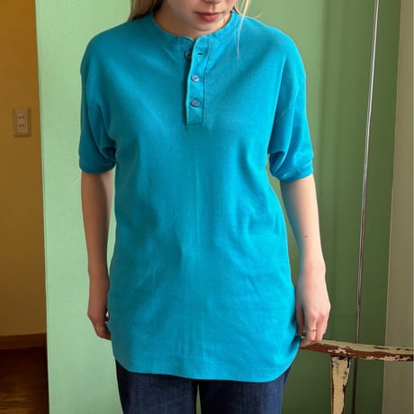 made in U.S.A. blue s/s tops