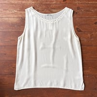 see-through silk sleeve less tops