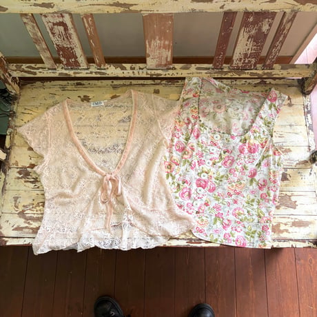 floral sleeve less tops