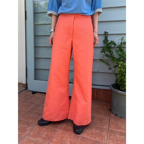 made in France salmon pink wide pants
