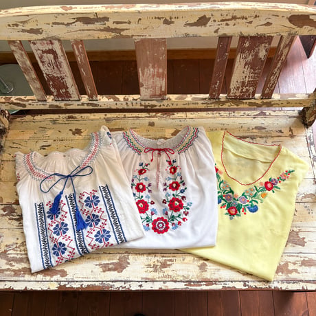 yellow embroidery blouse