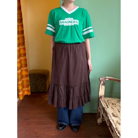 made in Mexico green v neck print tee
