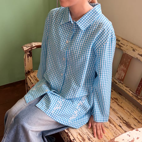 embroidery check shirt