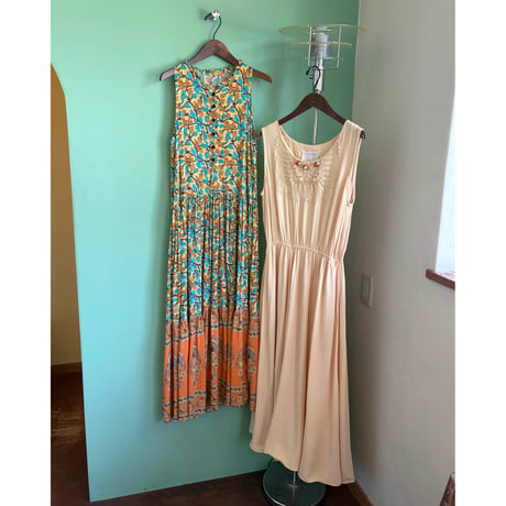 made in USA beads  embroidery long dress