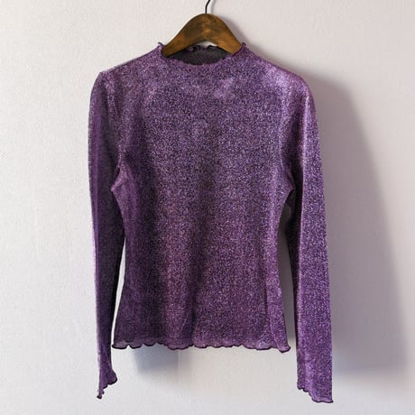 purple sheer lame tops