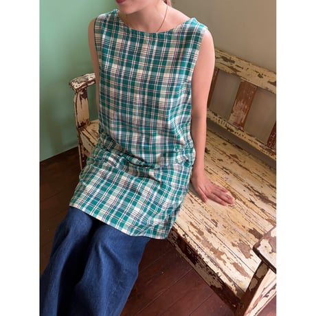 check pattern midi dress