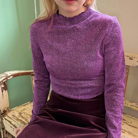 purple sheer lame tops