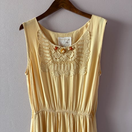made in USA beads  embroidery long dress