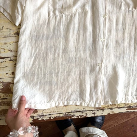 open collar silk shirt