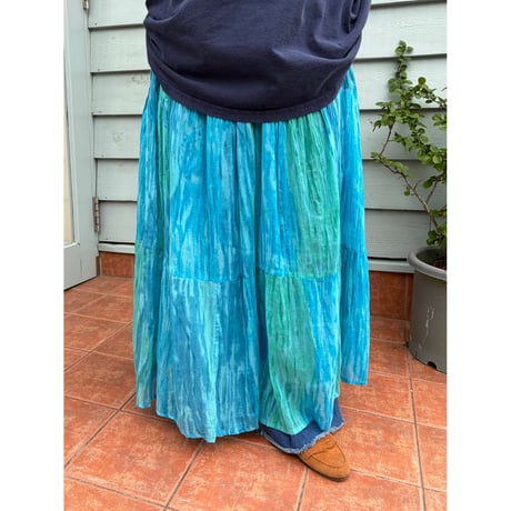 made in India blue cotton long skirt