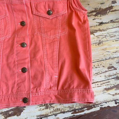 coral pink sleeveless jacket