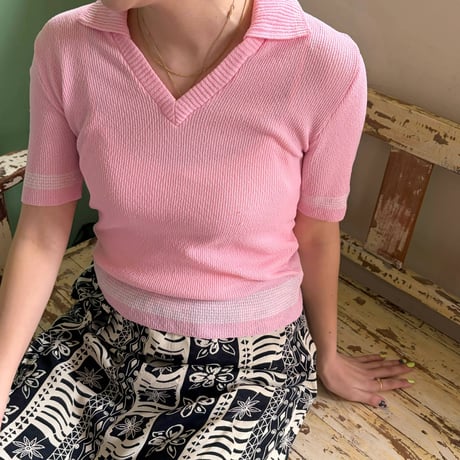pink polo top