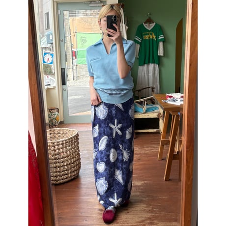 shell pattern wrap skirt