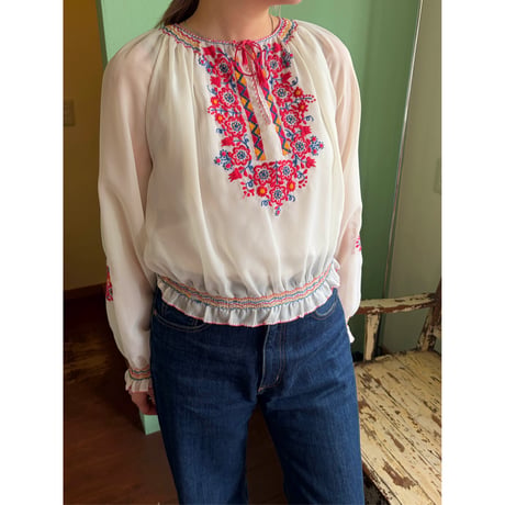 see-through Tyrolean blouse
