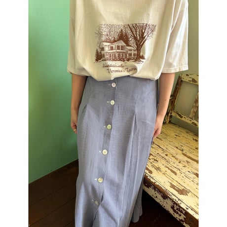 ice blue check skirt