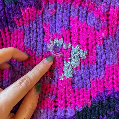 flower pattern purple sweaterc