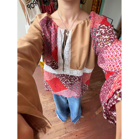 patchwork design tunic ⚪️