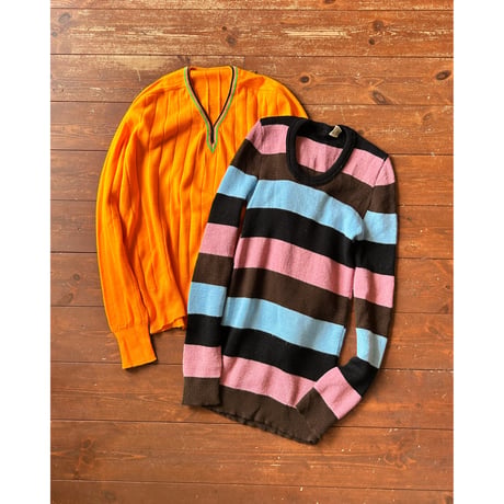 orange striped knit