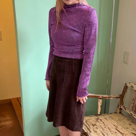 purple sheer lame tops