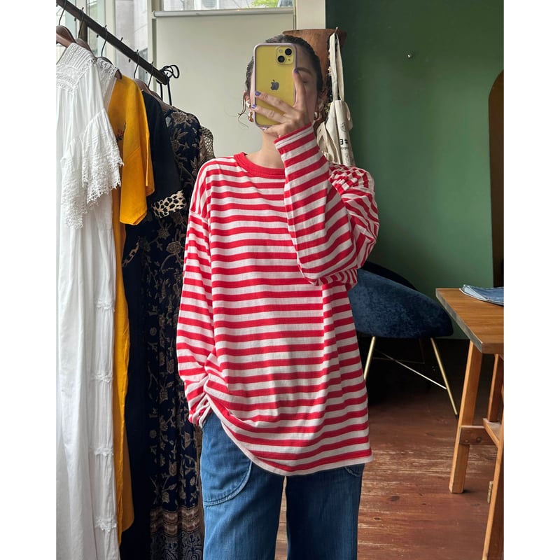 red border l/s tee | Bent
