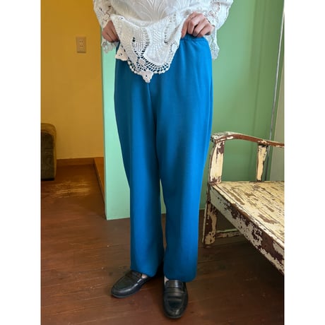 made in USA turquoise blue Jersey pants