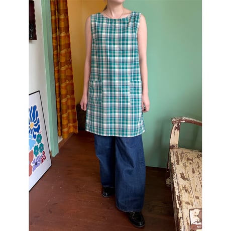 check pattern midi dress