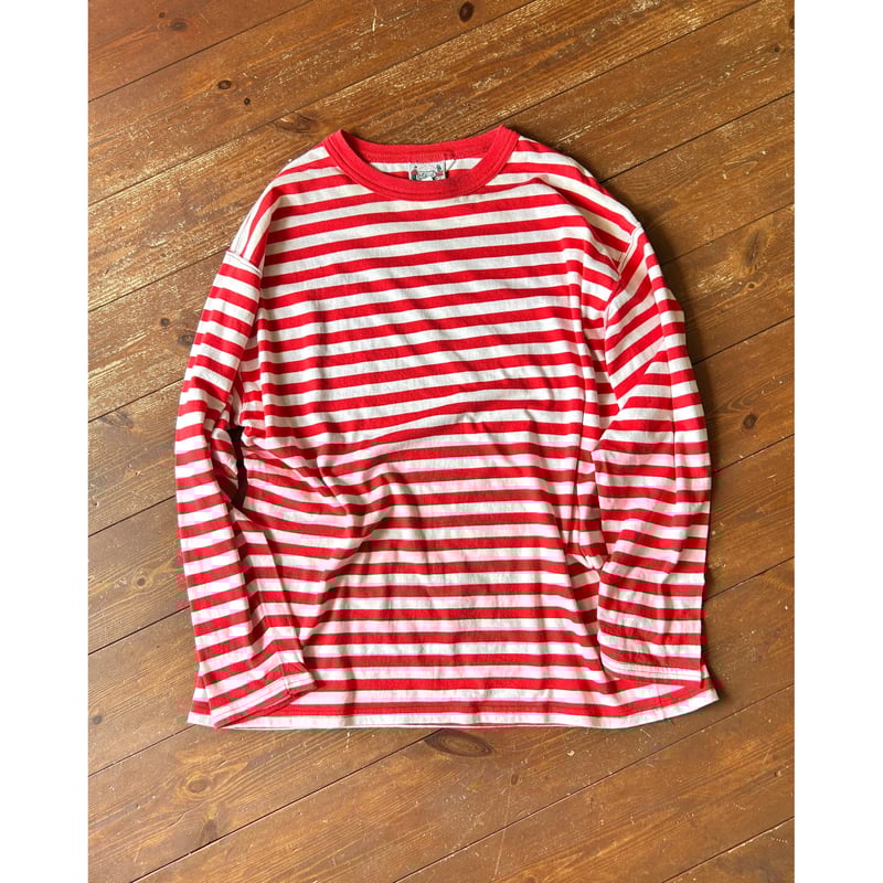 【美品】BORDERSatBALCONY　ティアードトップス　長袖　赤　38 美品】BORDERSatBALCONY ティアードトップス 長袖 赤 38 レディース