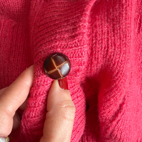 made in Scotland pink knit cardigan