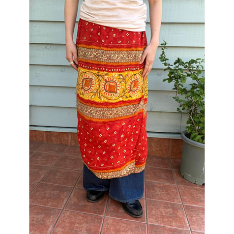 red  wrap skirt