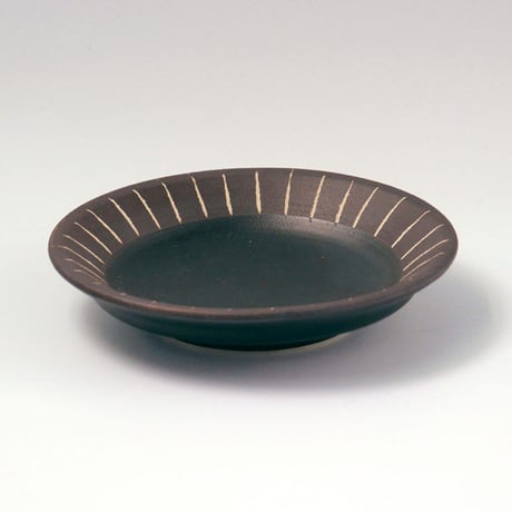 黒マット黒ベルト 線 11㎝皿