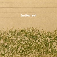 クラフト便箋セット / 草柄
