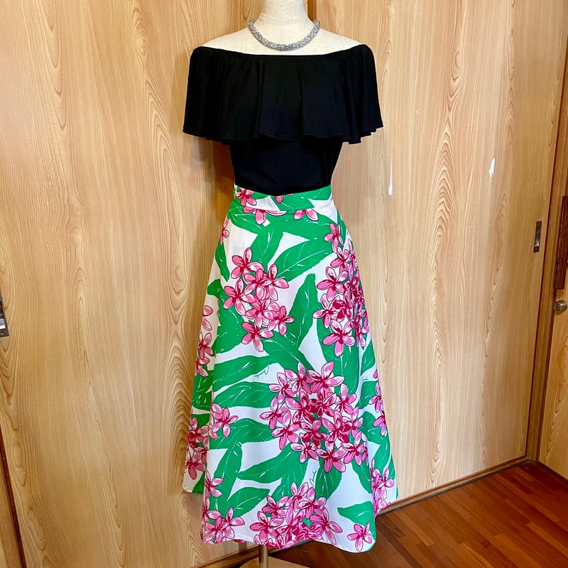 ラップスカート】ハワイアンラップスカート (プルメリア