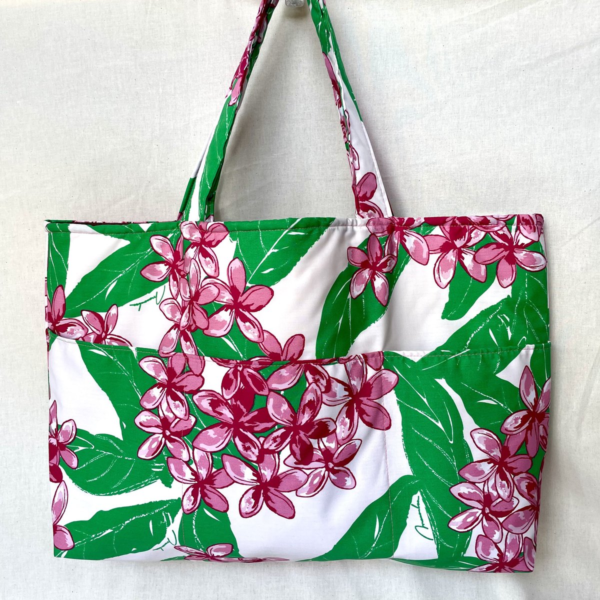 バッグ】ハワイアンレッスンバッグ トートバッグ (レッド・ピンク系