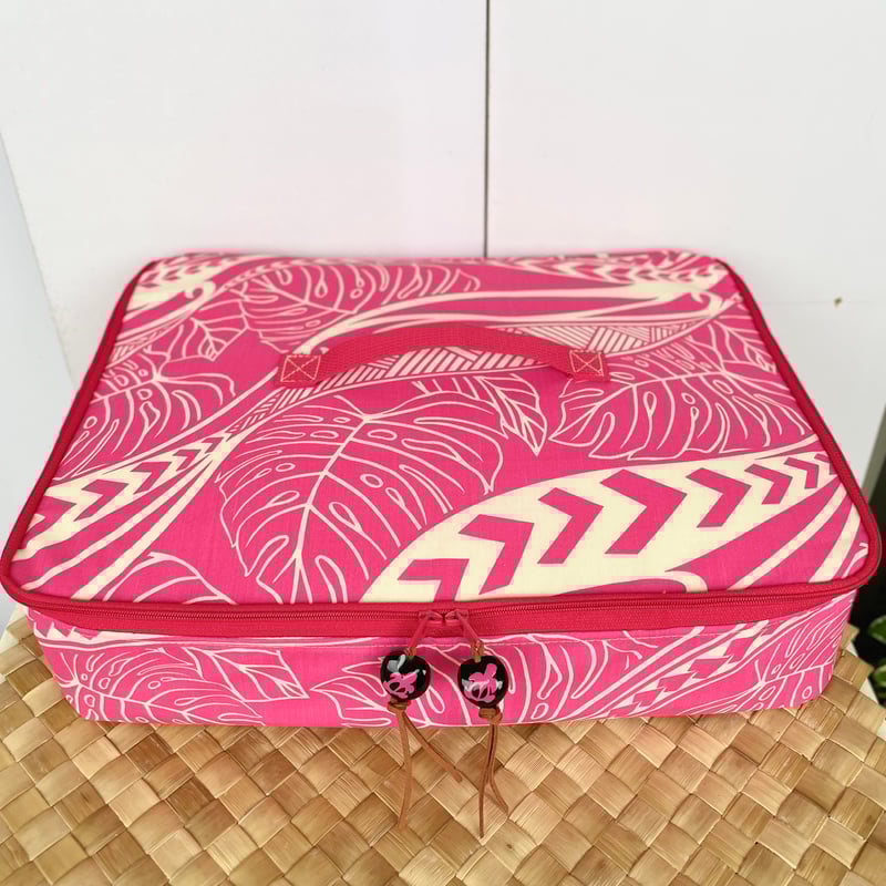ウリウリケース バッグ ピンク×モンステラ・レイ ウリウリケース