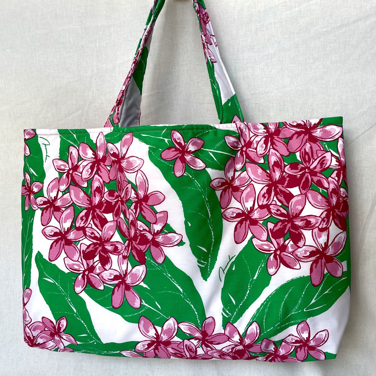 バッグ】ハワイアンレッスンバッグ トートバッグ (レッド・ピンク系
