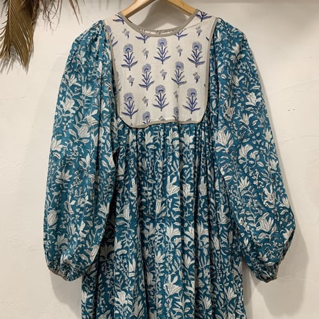 "saruche" original frill sleeve angel dress (turquoise)  [SRC0909t]