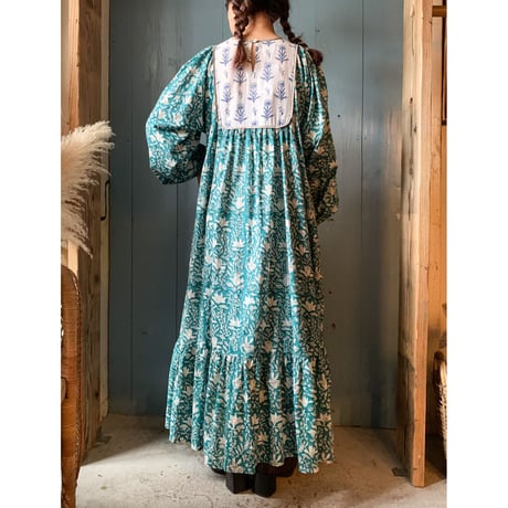 "saruche" original frill sleeve angel dress (turquoise)  [SRC0909t]
