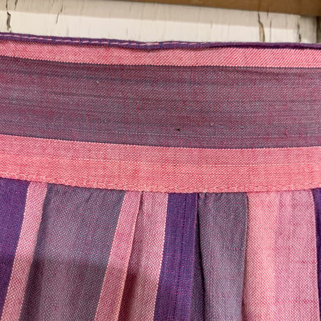 Made in Srilanka ピンク×パープル膝丈スカート[2509]