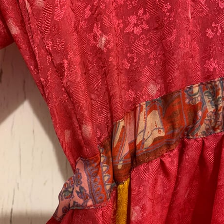 "Saruche" original vintage saree dress [SD1]
