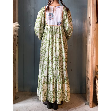 "saruche" original frill sleeve angel dress (green)  [SRC0909g]