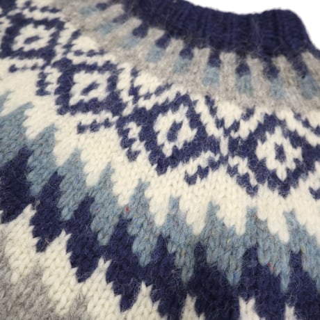 "Good Color" 80's Hilda Nordic Pattern Wool Sweater XLサイズ ICELAND製