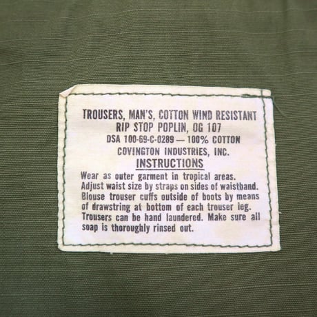 NOS～1wash 60’s US ARMY Jungle Fatigue Pants MEDIUM LONG