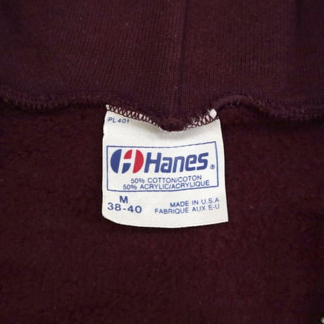 80's～ OLD Hanes Solid Full Zip Sweat Parka Mサイズ USA製