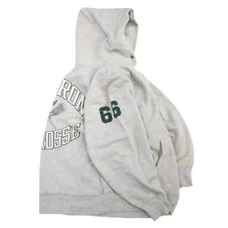80's CHAMPION RW SWEAT PARKA "HEBRON LACROSSE" 3面 プリント XLサイズ USA製