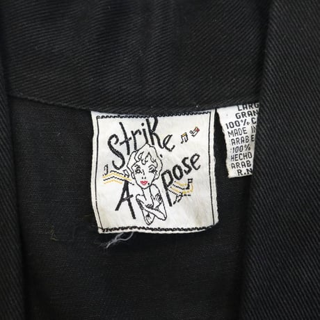 "Women's" ～90's strike A pose No Sleeve Denim Long Onepiece Lサイズ