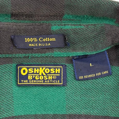 80's OSHKOSH B'GOSH Check Flannel Shirt Lサイズ USA製