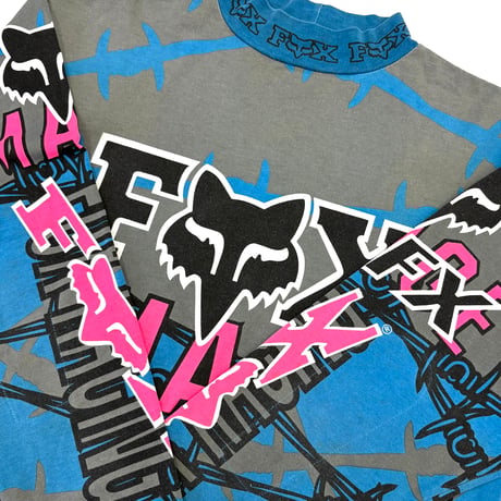90's Fox Racing All Over Print LS Tシャツ