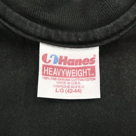 ～90's Hanes "Solid Black" Tee Lサイズ USA製