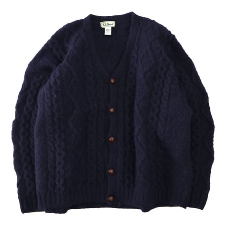 "Big Size" 80's～90's L.L. Bean Wool Aran Cardigan Sweater XLサイズ IRELAND製
